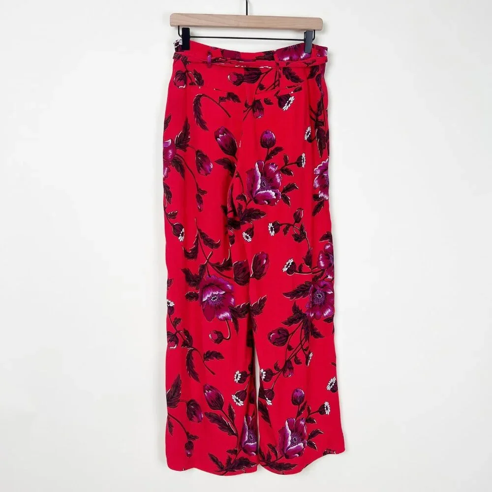 Anthropologie Margo Wide Leg Trousers Boho Floral Pants Flowy Straight Feminine - Picture 9 of 11